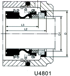 U4801(A)型機械密封外形尺寸