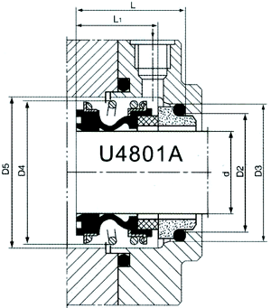 U4801(A)型機械密封安裝尺寸