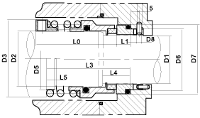 1523型機械密封外形尺寸