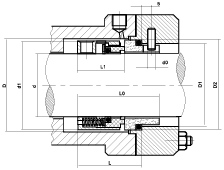 527型機械密封外形尺寸