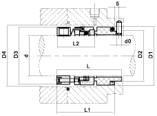 U1002型機械密封外形尺寸