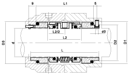 UU1001型機(jī)械密封外形尺寸
