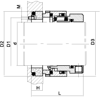 KG型機械密封外形尺寸