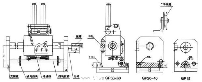 GP系列排線器(A、B、C型)外形尺寸