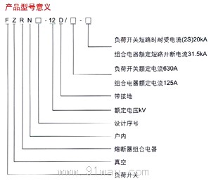 FZRN23-12D高壓真空負(fù)荷開關(guān)型號說明