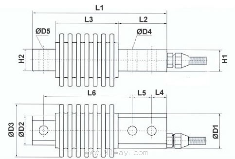 XJ-T10系列波紋管式傳感器外形尺寸