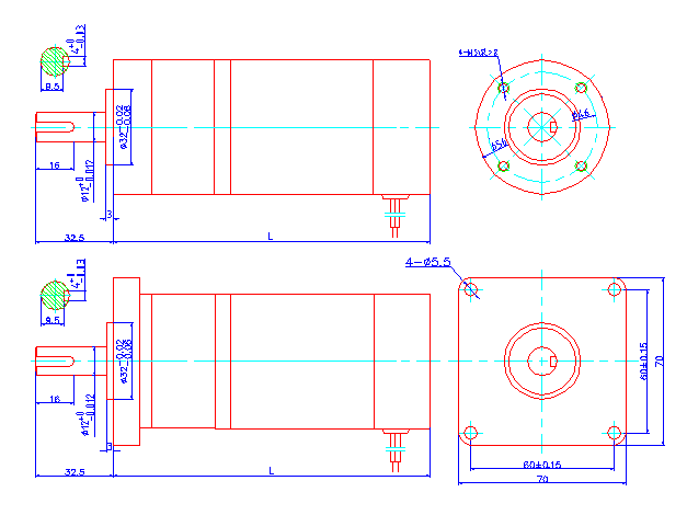 56JBX-57ZYN系列行星減速電機(jī)外形尺寸