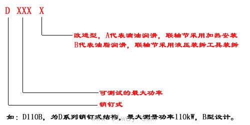 D系列水力測功器型號說明