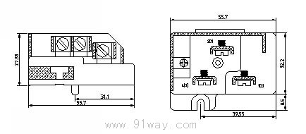 LXW12型微動開關外形尺寸