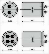 CBB60型金屬化聚丙烯膜介質電容器外形尺寸