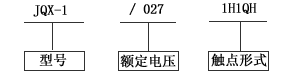 JQX-1型小型大功率繼電器型號說明