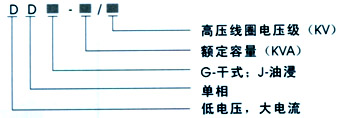 DDG系列低電壓大電流變壓器型號說明