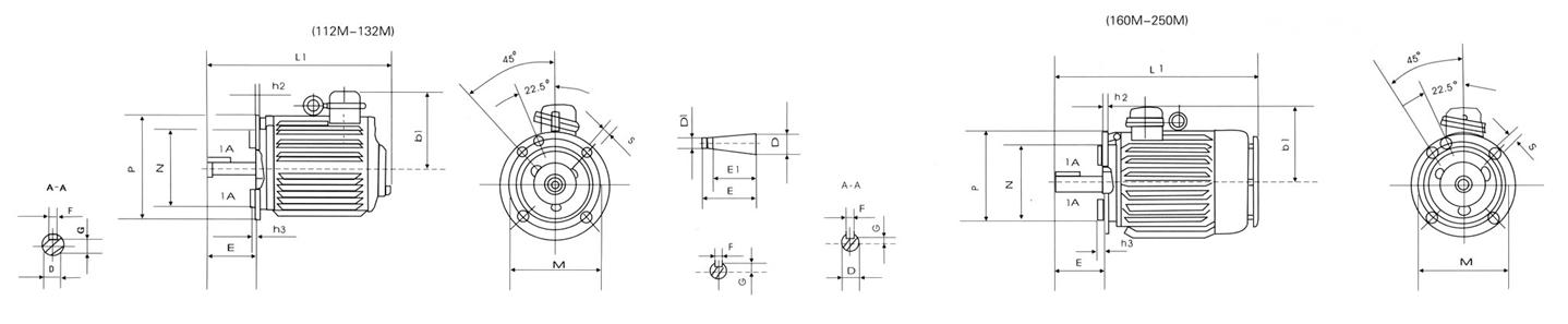 YZR系列起重及冶金用三相異步電動機外形尺寸4