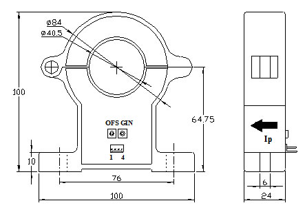 CS2000EK2系列霍爾可拆卸電流傳感器外形尺寸