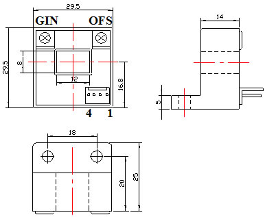 CS200Y系列霍爾電流傳感器安裝尺寸