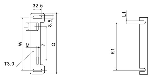 DGLH系列125~630A隔離開關開孔尺寸