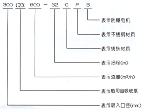 CZX系列船用自吸泵型號說明