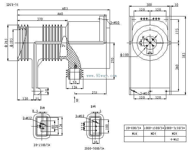LDJ8-35系列電流互感器外形及安裝尺寸