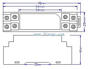 P-02系列無源配電隔離器(輸出回路供電、隔離反饋至輸入)外形尺寸