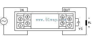P-12系列交流信號隔離器接線圖