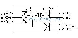 P-16系列電位計信號隔離器原理圖