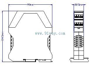 G-114直流信號分配器(一入四出)外形尺寸