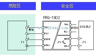 PRG-1802頻率量隔離式安全柵接線圖
