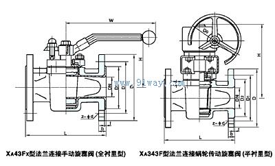 X43F46-150LB旋塞閥結構圖
