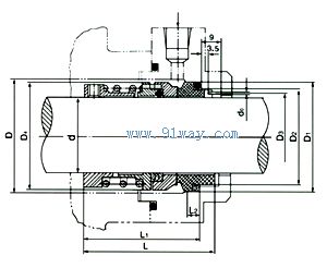 U43型機械密封外形及安裝尺寸