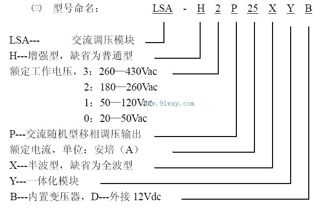 LSA單相交流一體化移相調壓模塊選型說明