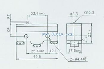 LXW5-11Z微動開關外形尺寸
