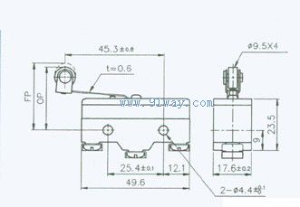TM-1303,Z-15GLZS-B微動開關外形尺寸
