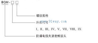 BQM防爆夾緊密封接頭(格蘭頭)型號說明