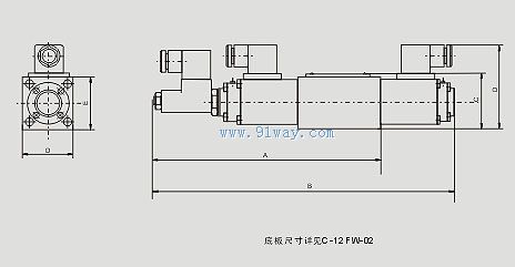 BFFW型比例換向閥(帶電反饋)安裝尺寸