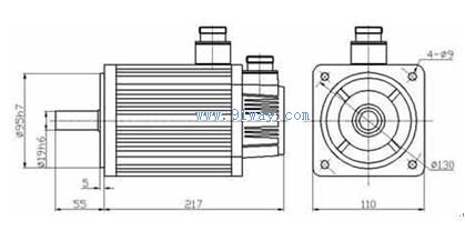 110SFM系列交流伺服電機安裝尺寸