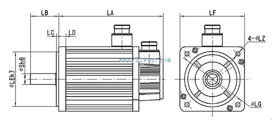130SFM系列交流伺服電機安裝尺寸