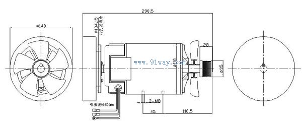 ZYT110-07型永磁直流電動機安裝尺寸