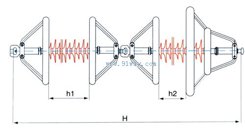 FXBZ系列直流懸式復合絕緣子安裝尺寸2