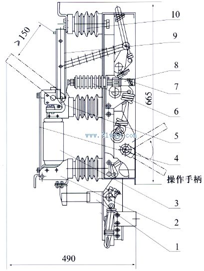 FZN16A-12系列真空負荷開關外形尺寸