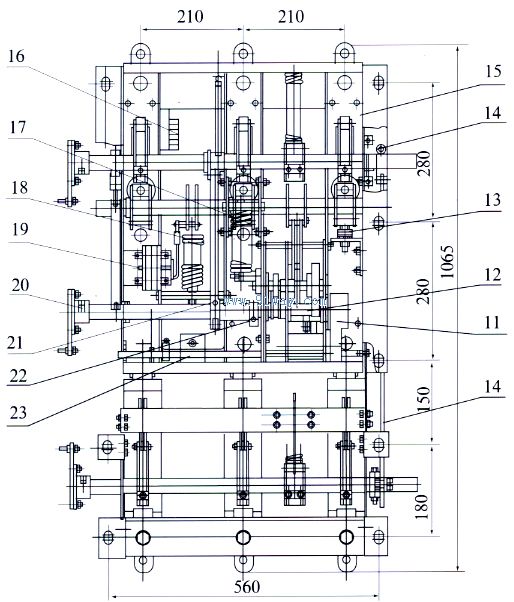 FN16A-12RD/200-31.5型真空負荷開關組合電器安裝尺寸