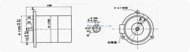 ZYST-A系列永磁式直流測速發電機安裝尺寸