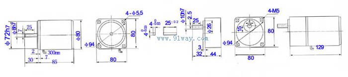 YYCJ60系列齒輪減速電動(dòng)機(jī)安裝尺寸