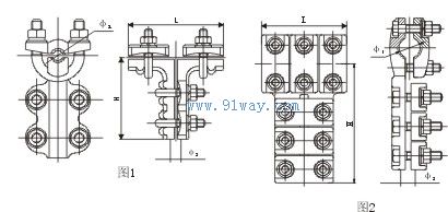 TLL系列單導(dǎo)線引下線T型線夾安裝尺寸