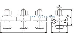 JB系列變徑并溝線夾安裝尺寸