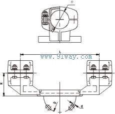 MGG-S型雙支點固定金具安裝尺寸