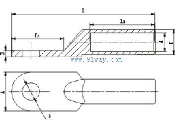 DL系列堵油鋁接線端子安裝尺寸