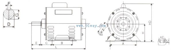 ZJ系列鋼板殼電動機安裝尺寸