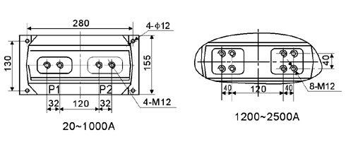 LZZBJ9-10型電流互感器外形及安裝尺寸