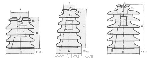 PW1系列高壓耐污針式絕緣子安裝尺寸1