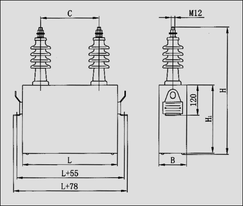 BFM系列高壓并聯電容器安裝尺寸